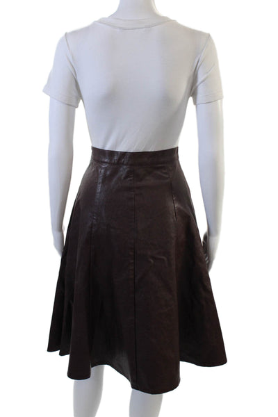 Designer Womens A-Line Cargo Skirt Brown Knee Length Size S