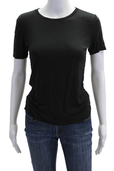 Zara Women Basic Jersey Crew Neck Short Sleeve Black T-Shirt Size M