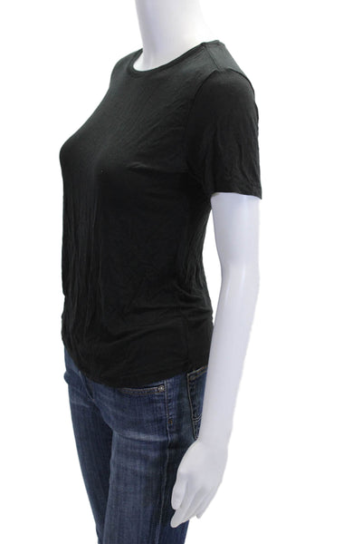 Zara Women Basic Jersey Crew Neck Short Sleeve Black T-Shirt Size M