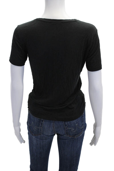 Zara Women Basic Jersey Crew Neck Short Sleeve Black T-Shirt Size M