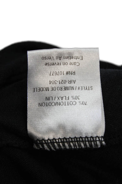 Alice + Olivia Women Basic Black Round Neck Long Sleeve Zip Top Size S