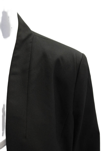 Aqua Womens Black Classic Blazer Long Sleeve Zip Size S