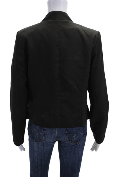 Aqua Womens Black Classic Blazer Long Sleeve Zip Size S