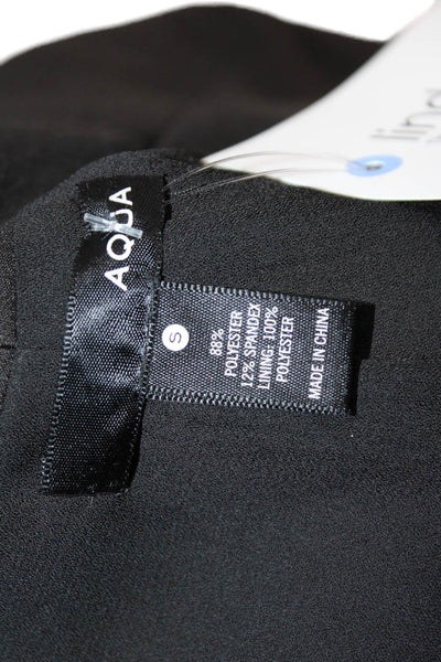 Aqua Womens Black Classic Blazer Long Sleeve Zip Size S