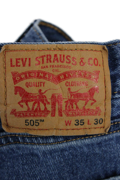 Levis Mens Cropped Straight Blue Jeans Size 35