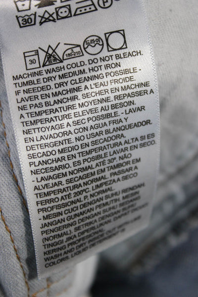 Levis Mens Cropped Straight Blue Jeans Size 35
