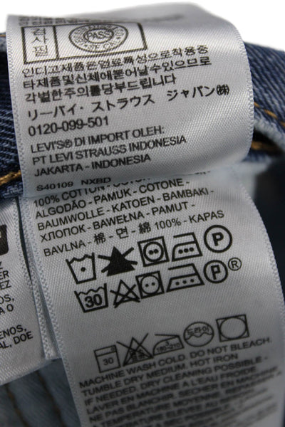 Levis Mens Cropped Straight Blue Jeans Sz 35