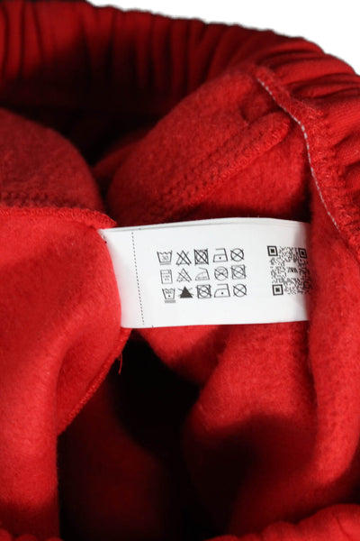 Zara Women Red Solid Drawstring Sweatpants Cotton Polyester Christmas Size S