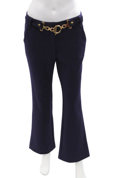 Hale Bob Womens Dress Pants Dark Blue Buckle Inseam 29 Size 4