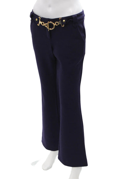 Hale Bob Womens Dress Pants Dark Blue Buckle Inseam 29 Size 4