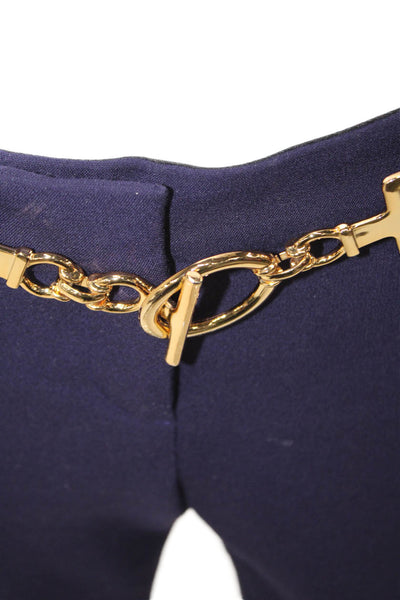 Hale Bob Womens Dress Pants Dark Blue Buckle Inseam 29 Size 4