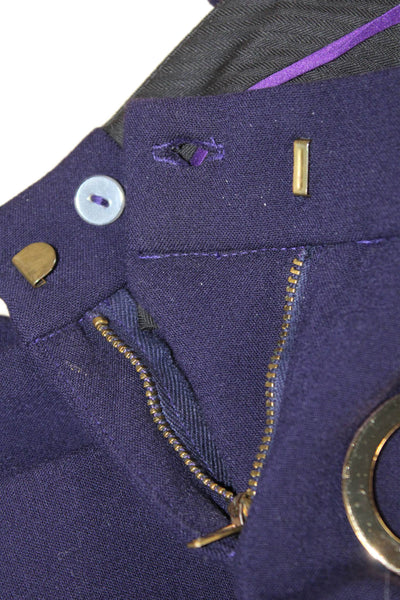 Hale Bob Womens Dress Pants Dark Blue Buckle Inseam 29 Size 4