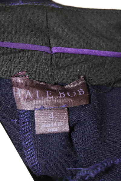 Hale Bob Womens Dress Pants Dark Blue Buckle Inseam 29 Size 4