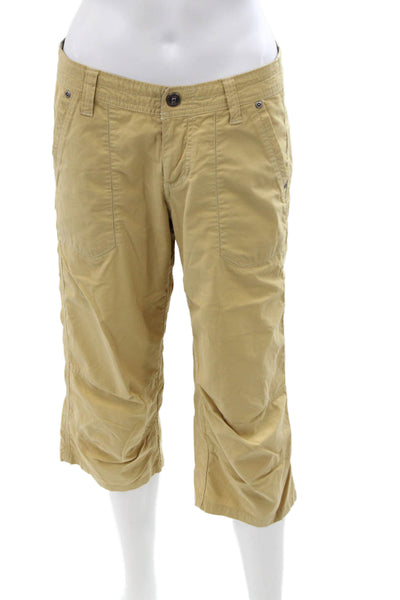 Kuhl Womens Capri Cargo Khakis Beige Button Inseam 21 Size 6