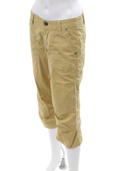 Kuhl Womens Capri Cargo Khakis Beige Button Inseam 21 Size 6