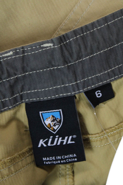 Kuhl Womens Capri Cargo Khakis Beige Button Inseam 21 Size 6