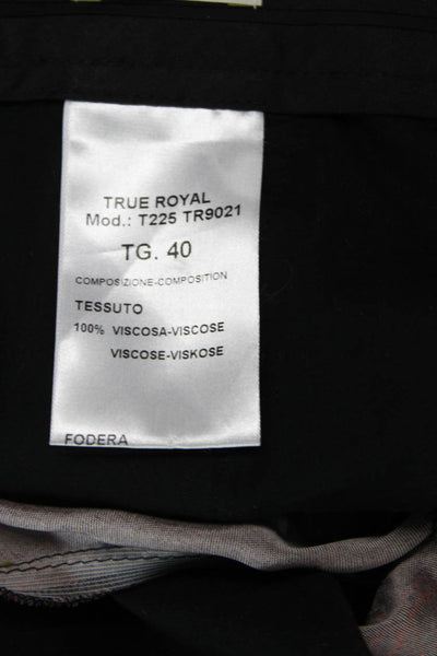 True Royal Womens Dress Pants Brown Floral Viscose Button Size 40