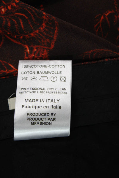 True Royal Womens Dress Pants Brown Floral Viscose Button Size 40