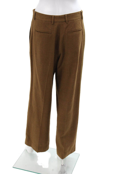 QL2 Womens Brown Silk Dress Pants Hook & Eye Classic Size 42