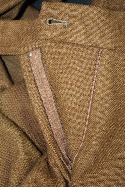 QL2 Womens Brown Silk Dress Pants Hook & Eye Classic Size 42