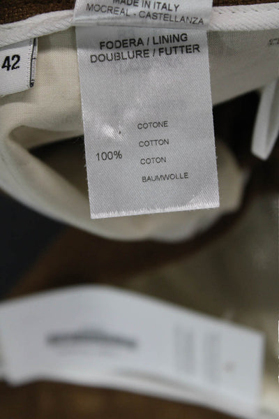 QL2 Womens Brown Silk Dress Pants Hook & Eye Classic Size 42