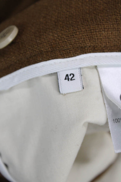 QL2 Womens Brown Silk Dress Pants Hook & Eye Classic Size 42