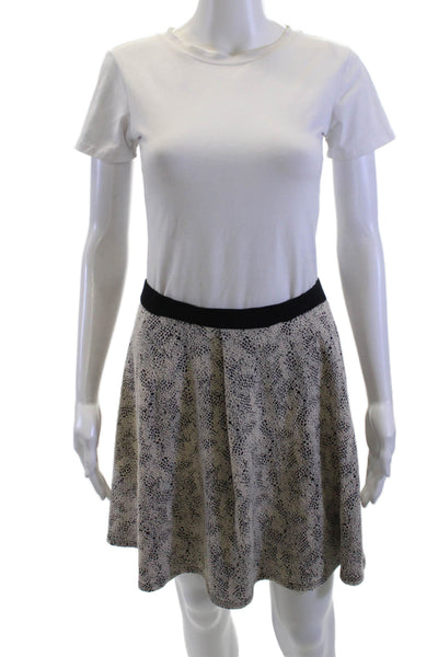 Soprano Women A-Line Skater Skirt Beige Animal Print Juniors Size M