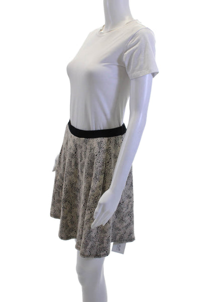 Soprano Women A-Line Skater Skirt Beige Animal Print Juniors Size M