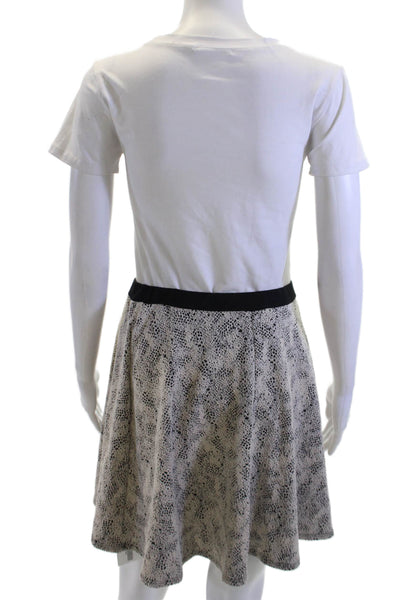 Soprano Women A-Line Skater Skirt Beige Animal Print Juniors Size M