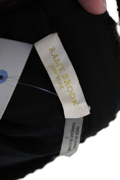 Ramy Brook Women A-Line Mini Black Plaid Skirt Size 2