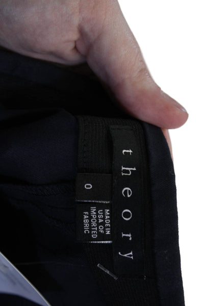 Theory Womens Ankle Cropped Black Pants Size 0