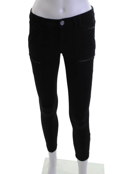 Joie Womens Cargo Ankle Pants Black Button Closure Size 25