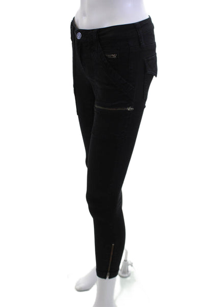 Joie Womens Cargo Ankle Pants Black Button Closure Size 25