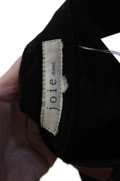 Joie Womens Cargo Ankle Pants Black Button Closure Size 25