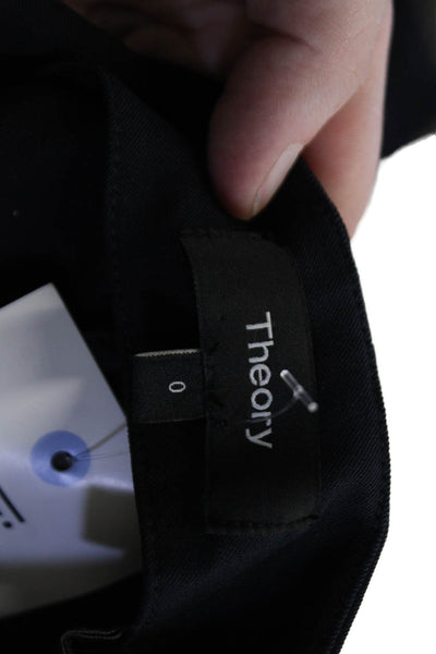 Theory Womens Ankle Cropped Dress Pants Black Zip Size 0