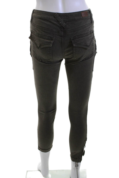 Joie Women Cargo Cropped Ankle Pants Dark Gray Button Size 25