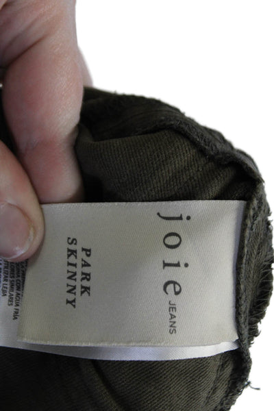 Joie Women Cargo Cropped Ankle Pants Dark Gray Button Size 25