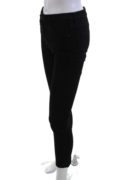 AG Womens Ankle Cropped Black Jeans Mid Rise Size 25