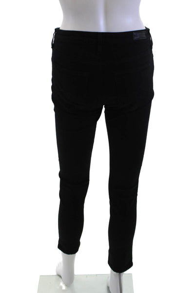 AG Womens Ankle Cropped Black Jeans Mid Rise Size 25