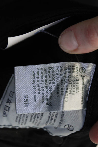 AG Womens Ankle Cropped Black Jeans Mid Rise Size 25