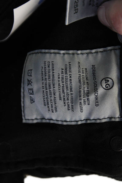 AG Womens Ankle Cropped Black Jeans Mid Rise Size 25