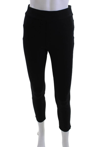 Spanx Women Black Ankle Cropped Pants Petite Rayon Nylon Elastane Size S