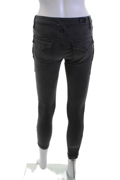 Joie Womens Ankle Cargo Pants Dark Gray Button 57% Cotton Size 25