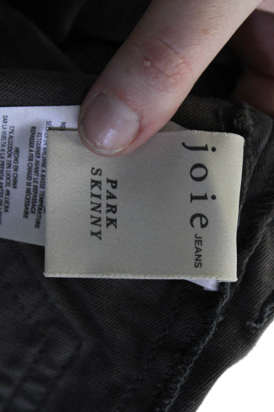 Joie Womens Ankle Cargo Pants Dark Gray Button 57% Cotton Size 25