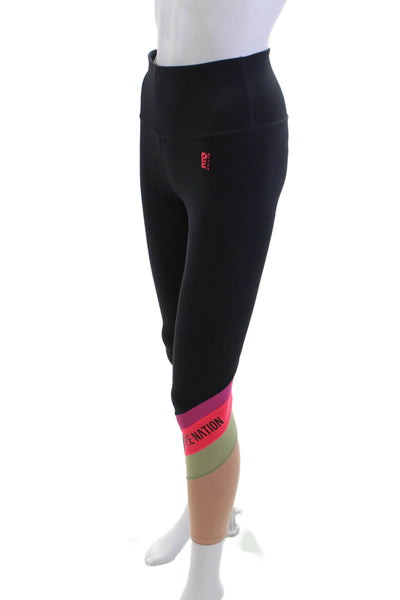 PE Nation Womens Ankle Leggings Black 65% Recycled Nylon Size S