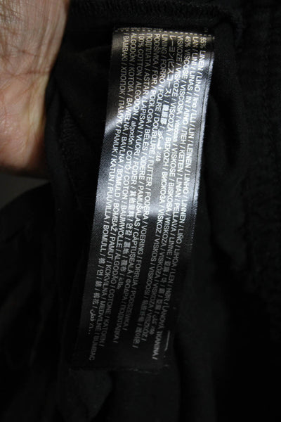 MNG Unisex Black Sweat Shorts Linen Viscose Drawstring Solid Size L