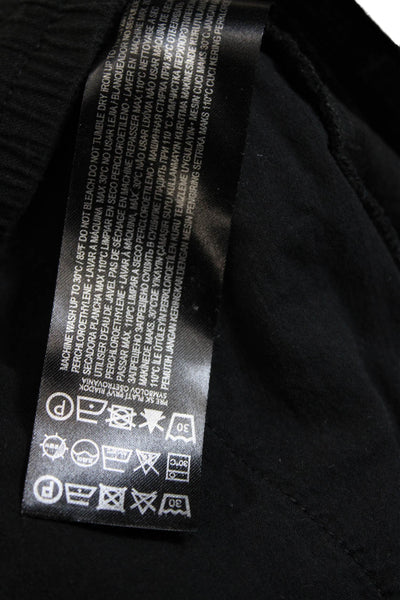 MNG Unisex Black Sweat Shorts Linen Viscose Drawstring Solid Size L
