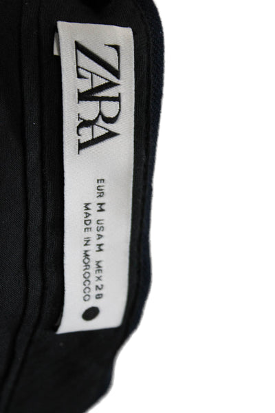 Zara Mens Bermuda Shorts Dark Blue Button Solid Size M