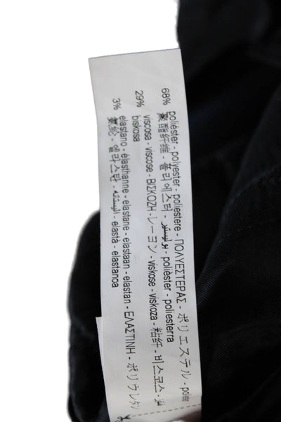 Zara Mens Bermuda Shorts Dark Blue Button Solid Size M