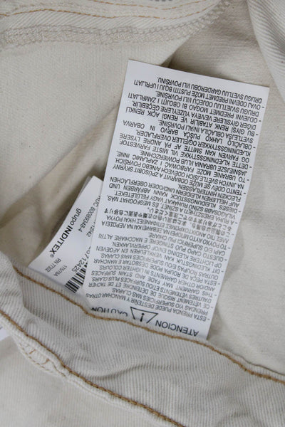 Zara Women Beige Buckle Cotton Pants 90s Size 10